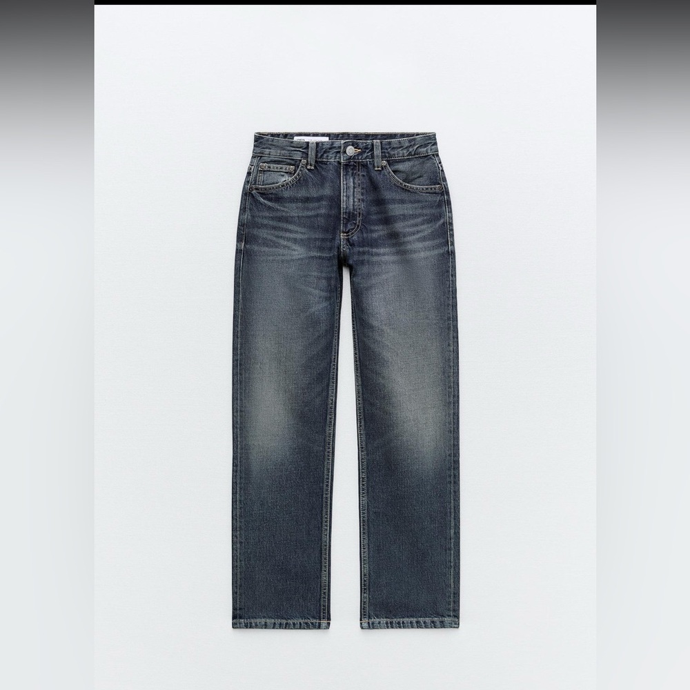 Zara Brand New Mid-Rise Straight Leg Jeans